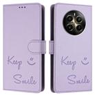 For Realme Narzo 70 Pro 5G India Smile Embossing RFID Leather Phone Case(Light Purple) - 3