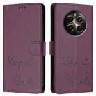 For Realme Narzo 70 Pro 5G India Smile Embossing RFID Leather Phone Case(Violet) - 3