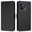 For Realme Narzo N53 4G Global Smile Embossing RFID Leather Phone Case(Black) - 3