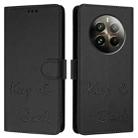 For Realme 12 Pro / 12 Pro+ 5G Global Smile Embossing RFID Leather Phone Case(Black) - 3