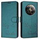 For Realme 12 Pro / 12 Pro+ 5G Global Smile Embossing RFID Leather Phone Case(Peacock Green) - 3