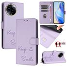 For Realme C67 5G India Smile Embossing RFID Leather Phone Case(Light Purple) - 1