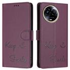 For Realme C67 5G India Smile Embossing RFID Leather Phone Case(Violet) - 3