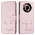 For Realme 11 4G Global Smile Embossing RFID Leather Phone Case(Pink) - 3