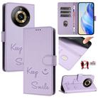 For Realme Narzo 60 Pro Global Smile Embossing RFID Leather Phone Case(Light Purple) - 1