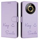 For Realme Narzo 60 Pro Global Smile Embossing RFID Leather Phone Case(Light Purple) - 3