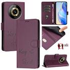 For Realme Narzo 60 Pro Global Smile Embossing RFID Leather Phone Case(Violet) - 1