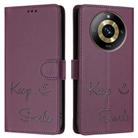 For Realme Narzo 60 Pro Global Smile Embossing RFID Leather Phone Case(Violet) - 3