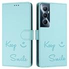 For Realme C65 4G Global Smile Embossing RFID Leather Phone Case(Mint Green) - 3