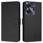 For Realme Narzo N55 Smile Embossing RFID Leather Phone Case(Black) - 3