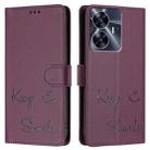 For Realme Narzo N55 Smile Embossing RFID Leather Phone Case(Violet) - 3