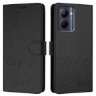 For Realme C33 2022 / 2023 Global Smile Embossing RFID Leather Phone Case(Black) - 3