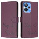 For Realme 9i 5G India Smile Embossing RFID Leather Phone Case(Violet) - 3