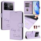 For Realme GT3 5G / GT Neo 5 240W Smile Embossing RFID Leather Phone Case(Light Purple) - 1