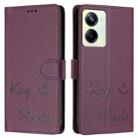 For Realme 10 Pro 5G Smile Embossing RFID Leather Phone Case(Violet) - 3