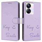 For Realme 10 Pro+ 5G Smile Embossing RFID Leather Phone Case(Light Purple) - 3