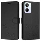 For Realme 10 4G Global Smile Embossing RFID Leather Phone Case(Black) - 3