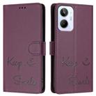 For Realme 10 4G Global Smile Embossing RFID Leather Phone Case(Violet) - 3