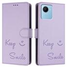 For Realme C30s Smile Embossing RFID Leather Phone Case(Light Purple) - 3