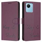 For Realme C30s Smile Embossing RFID Leather Phone Case(Violet) - 3