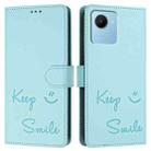 For Realme C30 4G / Narzo 50i Prime Smile Embossing RFID Leather Phone Case(Mint Green) - 3