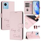 For Realme C30 4G / Narzo 50i Prime Smile Embossing RFID Leather Phone Case(Pink) - 1