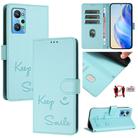 For Realme GT Neo 3T Smile Embossing RFID Leather Phone Case(Mint Green) - 1