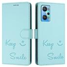 For Realme GT Neo 3T Smile Embossing RFID Leather Phone Case(Mint Green) - 3