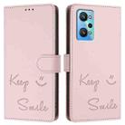 For Realme GT Neo 3T Smile Embossing RFID Leather Phone Case(Pink) - 3
