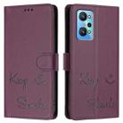 For Realme GT Neo 3T Smile Embossing RFID Leather Phone Case(Violet) - 3