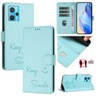 For Realme Narzo 50 Pro 5G Smile Embossing RFID Leather Phone Case(Mint Green) - 1