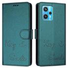 For Realme Narzo 50 Pro 5G Smile Embossing RFID Leather Phone Case(Peacock Green) - 3