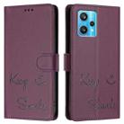 For Realme Narzo 50 Pro 5G Smile Embossing RFID Leather Phone Case(Violet) - 3