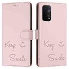 For Realme V23 / Narzo 50 Smile Embossing RFID Leather Phone Case(Pink) - 3