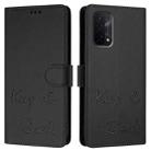 For Realme V23 / Narzo 50 Smile Embossing RFID Leather Phone Case(Black) - 3