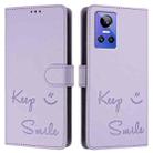 For Realme GT Neo 3 Smile Embossing RFID Leather Phone Case(Light Purple) - 3