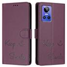 For Realme GT Neo 3 Smile Embossing RFID Leather Phone Case(Violet) - 3