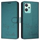 For Realme 9 Pro 5G Global / 9 5G EU  Smile Embossing RFID Leather Phone Case(Peacock Green) - 3