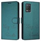 For Realme 8 5G / 9 5G India Smile Embossing RFID Leather Phone Case(Peacock Green) - 3