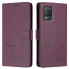 For Realme 8 5G / 9 5G India Smile Embossing RFID Leather Phone Case(Violet) - 3