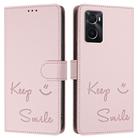 For Realme 9i 4G Smile Embossing RFID Leather Phone Case(Pink) - 3