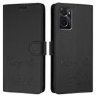 For Realme 9i 4G Smile Embossing RFID Leather Phone Case(Black) - 3