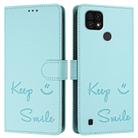 For Realme C20 / C11 2021 / C21 Smile Embossing RFID Leather Phone Case(Mint Green) - 3