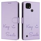 For Realme C20 / C11 2021 / C21 Smile Embossing RFID Leather Phone Case(Light Purple) - 3