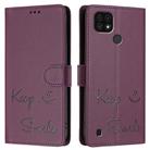 For Realme C20 / C11 2021 / C21 Smile Embossing RFID Leather Phone Case(Violet) - 3