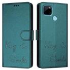 For Realme C21Y Smile Embossing RFID Leather Phone Case(Peacock Green) - 3