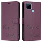 For Realme C21Y Smile Embossing RFID Leather Phone Case(Violet) - 3