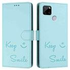 For Realme C25s / 7i Global Smile Embossing RFID Leather Phone Case(Mint Green) - 3