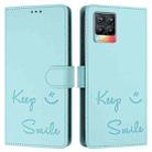 For Realme 8 4G / 8 Pro 4G Smile Embossing RFID Leather Phone Case(Mint Green) - 3