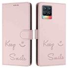 For Realme 8 4G / 8 Pro 4G Smile Embossing RFID Leather Phone Case(Pink) - 3